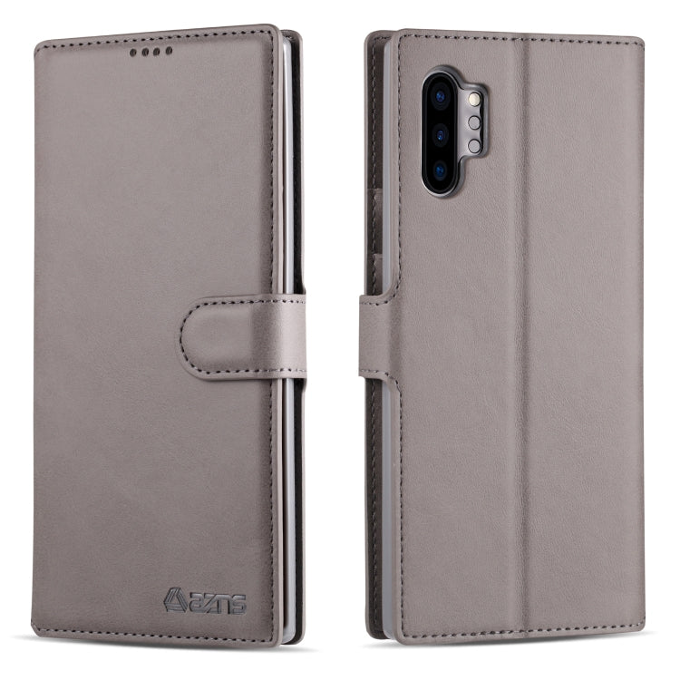 For Galaxy Note 10 Plus AZNS Calf Texture Magnetic Horizontal Flip PU Leather Case with Holder & Card Slots & Photo Frame