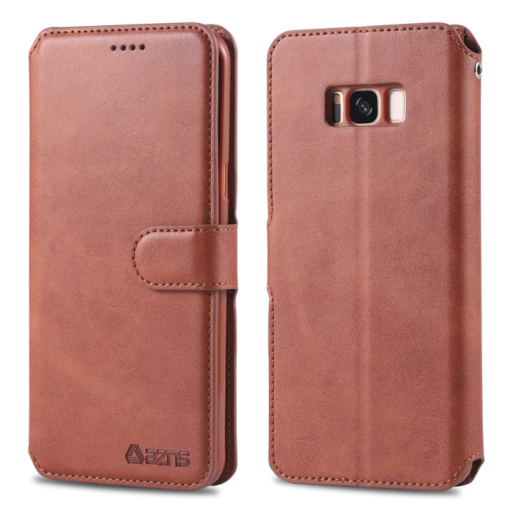 For Galaxy S8 AZNS Calf Texture Magnetic Horizontal Flip PU Leather Case with Holder & Card Slots & Photo Frame