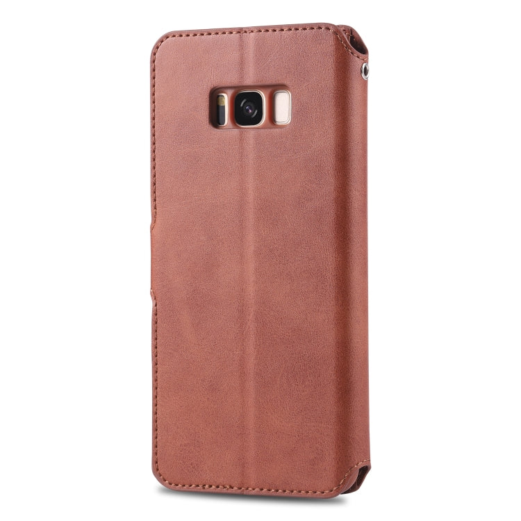 For Galaxy S8 AZNS Calf Texture Magnetic Horizontal Flip PU Leather Case with Holder & Card Slots & Photo Frame