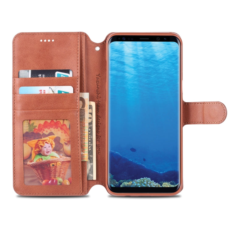 For Galaxy S8 AZNS Calf Texture Magnetic Horizontal Flip PU Leather Case with Holder & Card Slots & Photo Frame