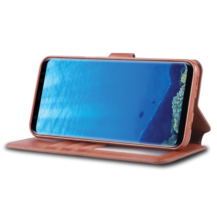 For Galaxy S8 AZNS Calf Texture Magnetic Horizontal Flip PU Leather Case with Holder & Card Slots & Photo Frame
