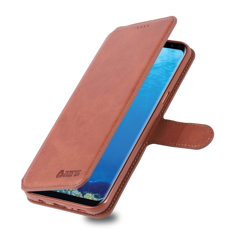 For Galaxy S8 AZNS Calf Texture Magnetic Horizontal Flip PU Leather Case with Holder & Card Slots & Photo Frame