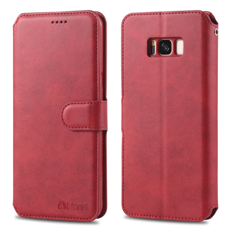 For Galaxy S8 AZNS Calf Texture Magnetic Horizontal Flip PU Leather Case with Holder & Card Slots & Photo Frame