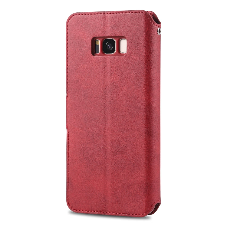 For Galaxy S8 AZNS Calf Texture Magnetic Horizontal Flip PU Leather Case with Holder & Card Slots & Photo Frame