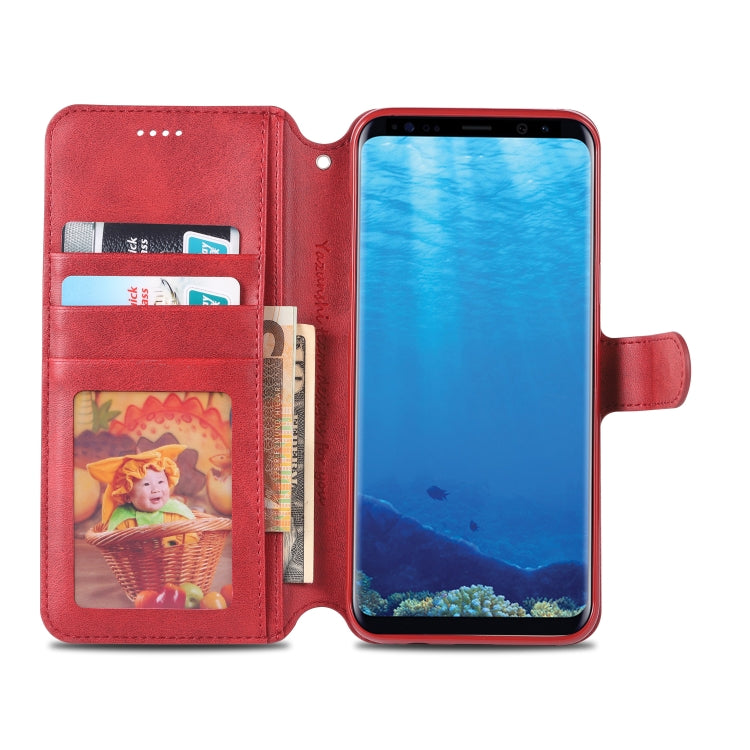 For Galaxy S8 AZNS Calf Texture Magnetic Horizontal Flip PU Leather Case with Holder & Card Slots & Photo Frame
