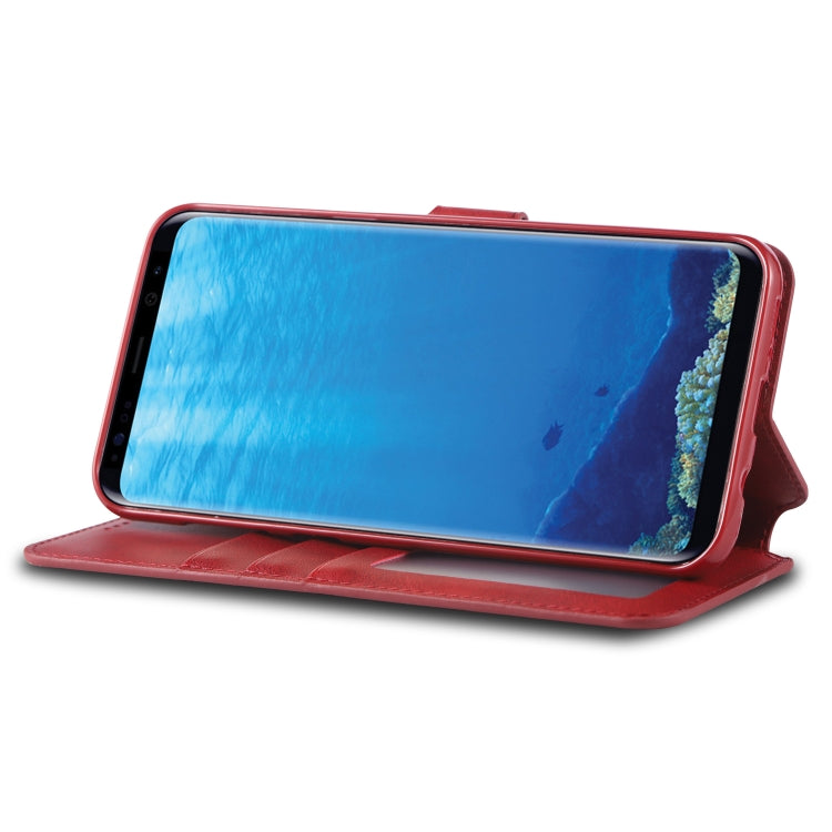 For Galaxy S8 AZNS Calf Texture Magnetic Horizontal Flip PU Leather Case with Holder & Card Slots & Photo Frame