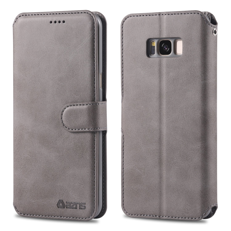 For Galaxy S8 AZNS Calf Texture Magnetic Horizontal Flip PU Leather Case with Holder & Card Slots & Photo Frame