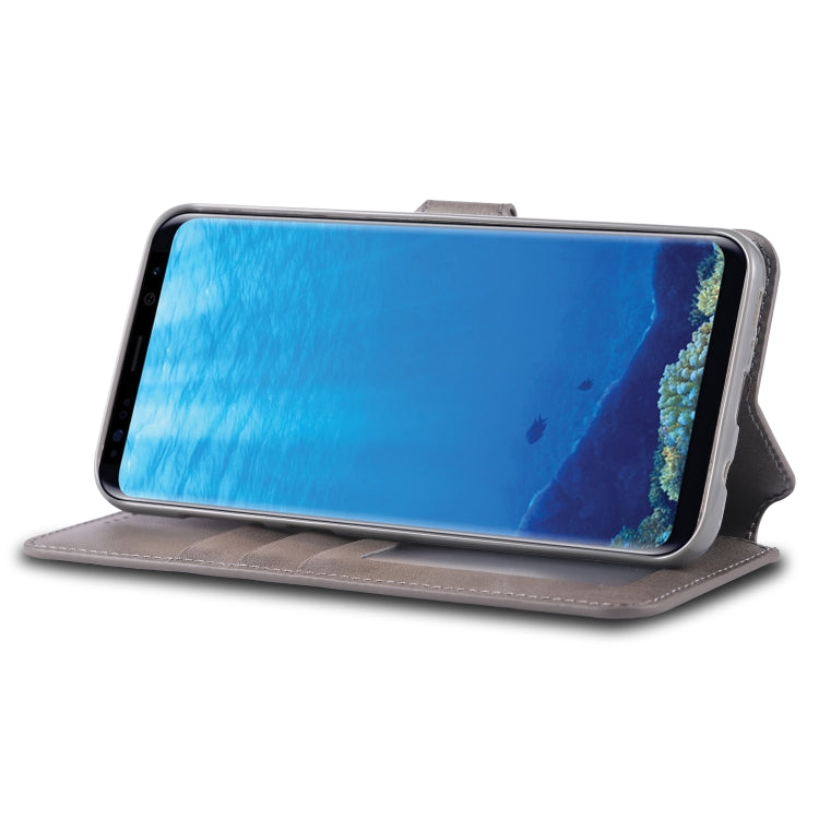 For Galaxy S8 AZNS Calf Texture Magnetic Horizontal Flip PU Leather Case with Holder & Card Slots & Photo Frame