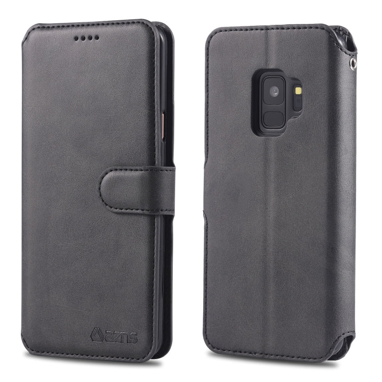 For Galaxy S9 AZNS Calf Texture Magnetic Horizontal Flip PU Leather Case with Holder & Card Slots & Photo Frame