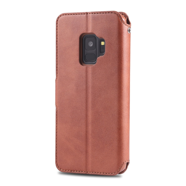 For Galaxy S9 AZNS Calf Texture Magnetic Horizontal Flip PU Leather Case with Holder & Card Slots & Photo Frame