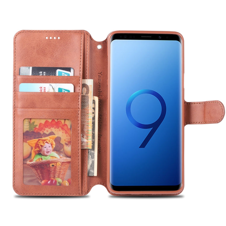 For Galaxy S9 AZNS Calf Texture Magnetic Horizontal Flip PU Leather Case with Holder & Card Slots & Photo Frame