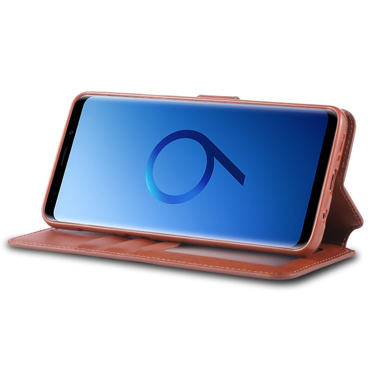 For Galaxy S9 AZNS Calf Texture Magnetic Horizontal Flip PU Leather Case with Holder & Card Slots & Photo Frame