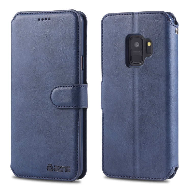 For Galaxy S9 AZNS Calf Texture Magnetic Horizontal Flip PU Leather Case with Holder & Card Slots & Photo Frame