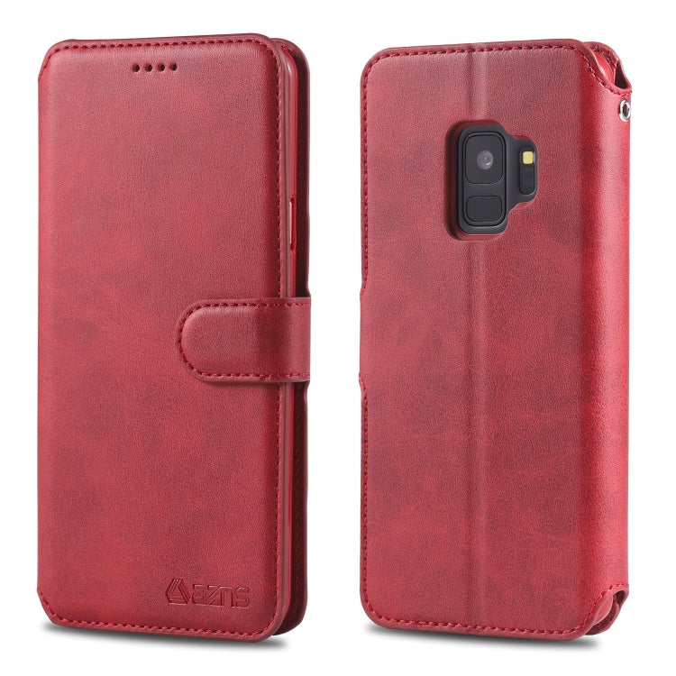 For Galaxy S9 AZNS Calf Texture Magnetic Horizontal Flip PU Leather Case with Holder & Card Slots & Photo Frame