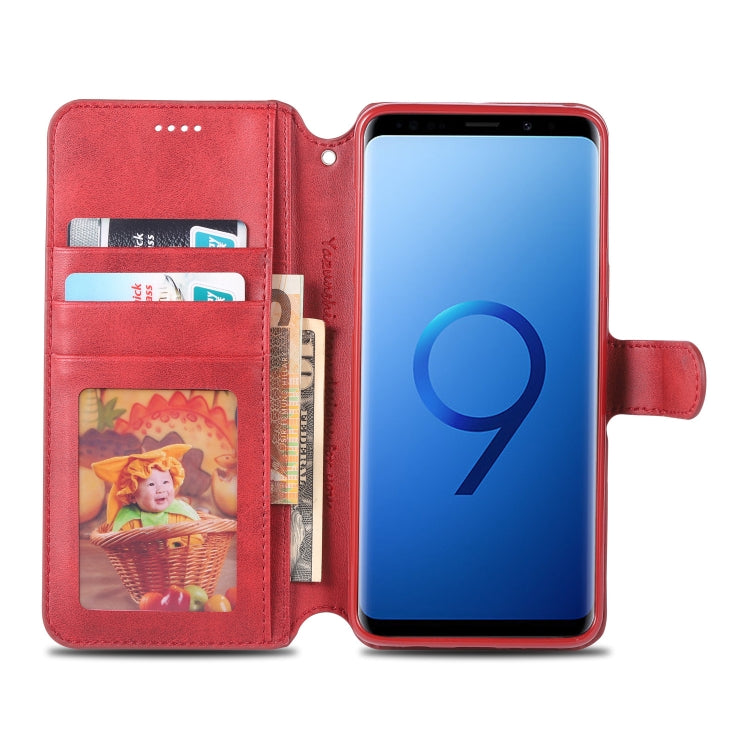 For Galaxy S9 AZNS Calf Texture Magnetic Horizontal Flip PU Leather Case with Holder & Card Slots & Photo Frame