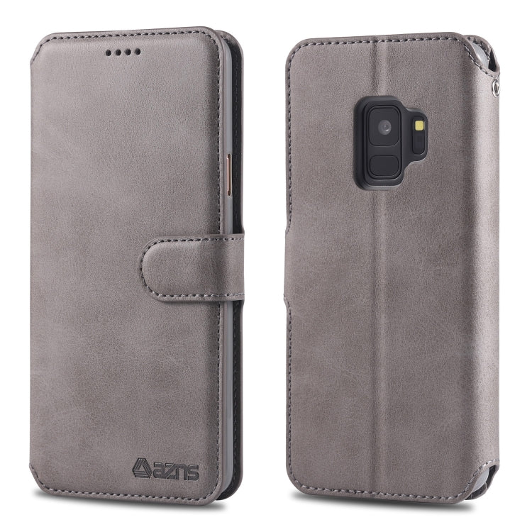 For Galaxy S9 AZNS Calf Texture Magnetic Horizontal Flip PU Leather Case with Holder & Card Slots & Photo Frame