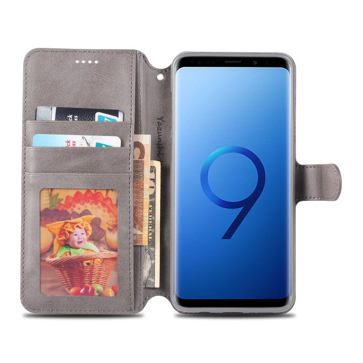 For Galaxy S9 AZNS Calf Texture Magnetic Horizontal Flip PU Leather Case with Holder & Card Slots & Photo Frame
