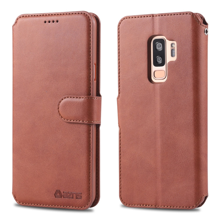 For Galaxy S9 Plus  AZNS Calf Texture Magnetic Horizontal Flip PU Leather Case with Holder & Card Slots & Photo Frame