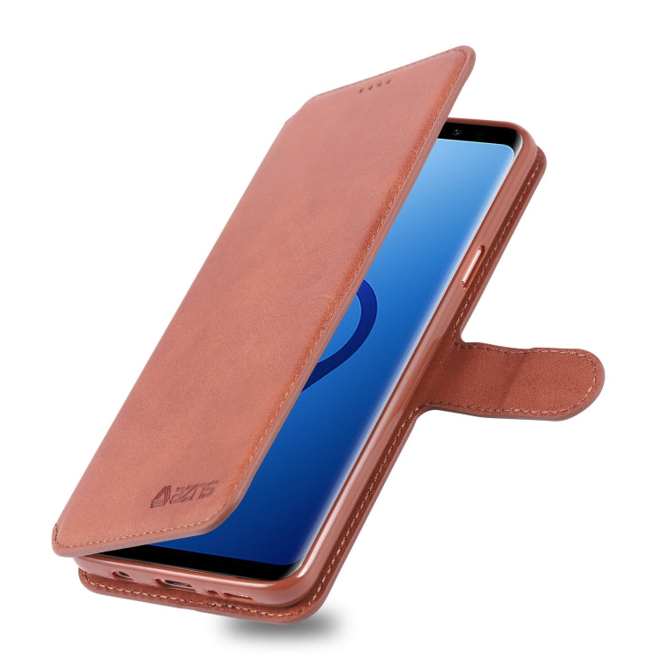 For Galaxy S9 Plus  AZNS Calf Texture Magnetic Horizontal Flip PU Leather Case with Holder & Card Slots & Photo Frame