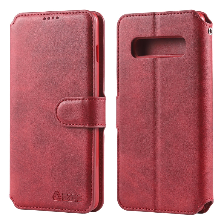For Galaxy S10 5G AZNS Calf Texture Magnetic Horizontal Flip PU Leather Case with Holder & Card Slots & Photo Frame