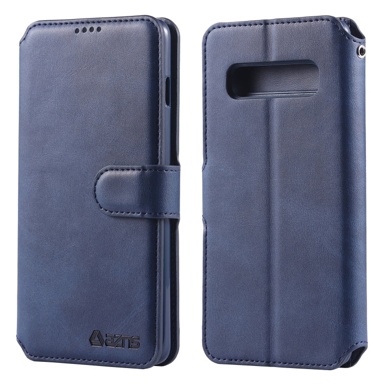 For Galaxy S10 Plus AZNS Calf Texture Magnetic Horizontal Flip PU Leather Case with Holder & Card Slots & Photo Frame