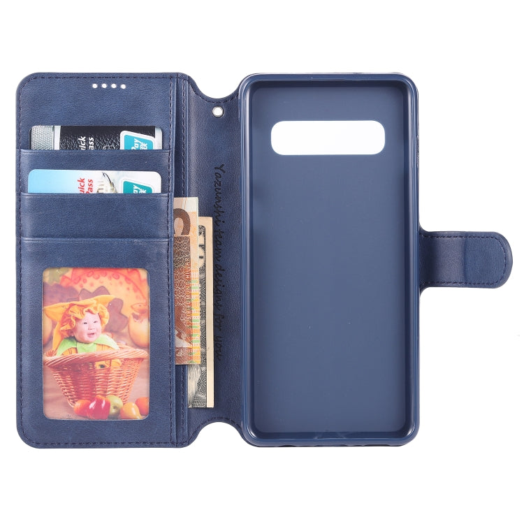 For Galaxy S10 Plus AZNS Calf Texture Magnetic Horizontal Flip PU Leather Case with Holder & Card Slots & Photo Frame