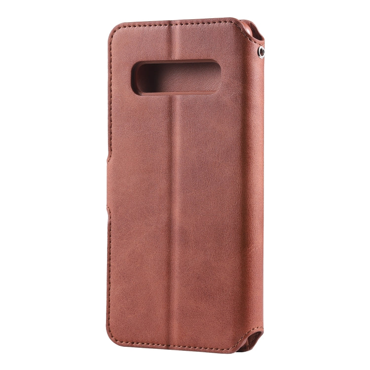 For Galaxy S10 AZNS Calf Texture Magnetic Horizontal Flip PU Leather Case with Holder & Card Slots & Photo Frame