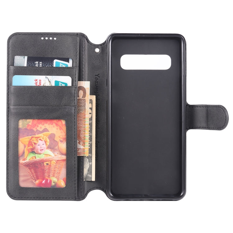 For Galaxy S10e AZNS Calf Texture Magnetic Horizontal Flip PU Leather Case with Holder & Card Slots & Photo Frame