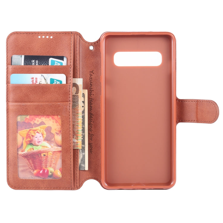 For Galaxy S10e AZNS Calf Texture Magnetic Horizontal Flip PU Leather Case with Holder & Card Slots & Photo Frame