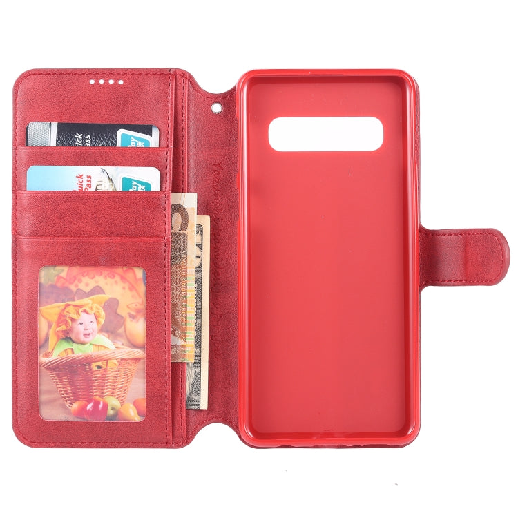 For Galaxy S10e AZNS Calf Texture Magnetic Horizontal Flip PU Leather Case with Holder & Card Slots & Photo Frame