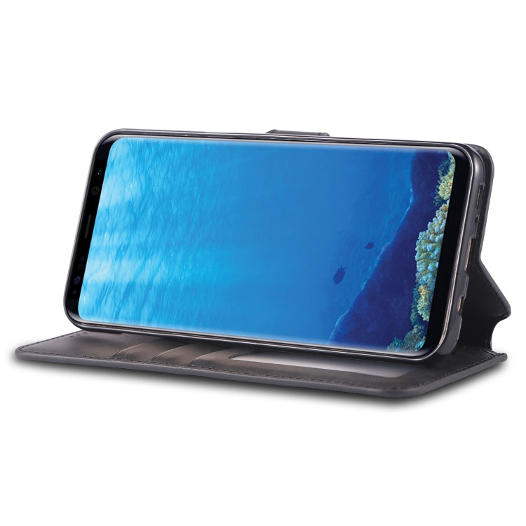 For Galaxy S8 Plus AZNS Calf Texture Magnetic Horizontal Flip PU Leather Case with Holder & Card Slots & Photo Frame