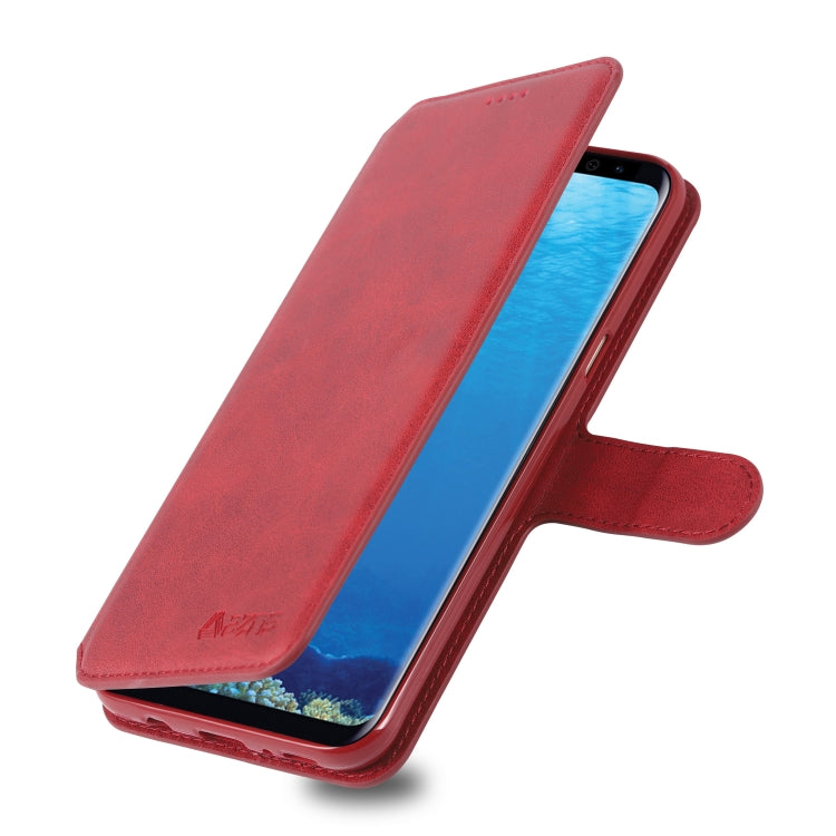 For Galaxy S8 Plus AZNS Calf Texture Magnetic Horizontal Flip PU Leather Case with Holder & Card Slots & Photo Frame