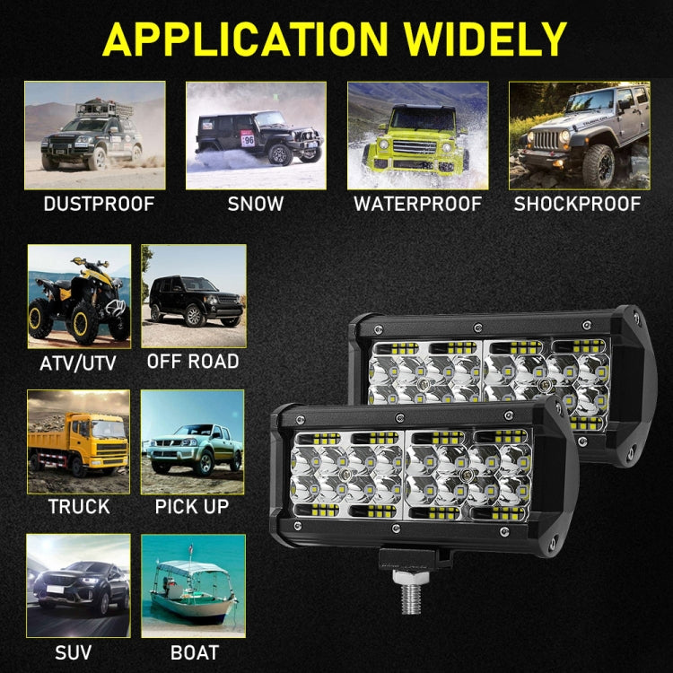 1 Pair D0060 E7 DC9-30V 6000K 12000LM 7 Inch 4 Rows Mixed Light Car Off-road Vehicle Working Light
