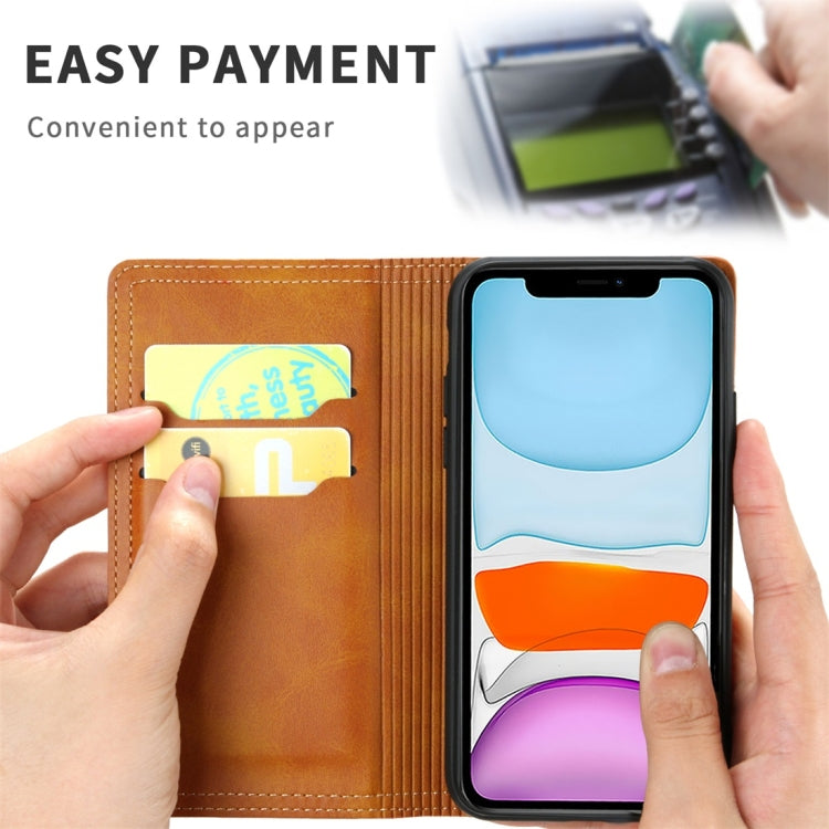 For iPhone 11 Pro Skin Texture Magnetic Zipper Horizontal Flip Leather Case with Card Slot & Wallet