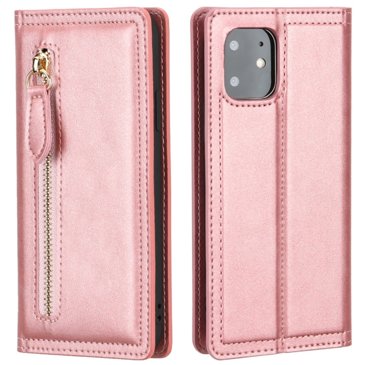 For iPhone 11 Skin Texture Magnetic Zipper Horizontal Flip Leather Case with Card Slot & Wallet