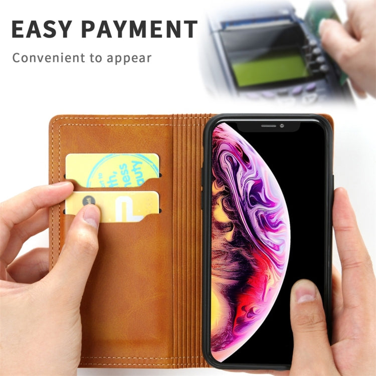 For iPhone XS Max Skin Texture Magnetic Zipper Horizontal Flip Leather Case with Card Slot & Wallet
