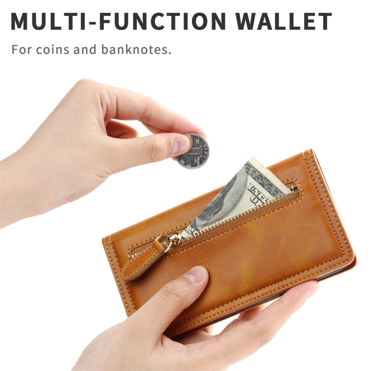 For Galaxy S10e Skin Texture Magnetic Zipper Horizontal Flip Leather Case with Card Slot & Wallet