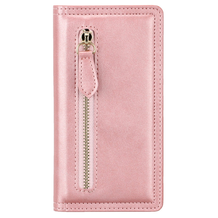 For Galaxy S10+ Skin Texture Magnetic Zipper Horizontal Flip Leather Case with Card Slot & Wallet