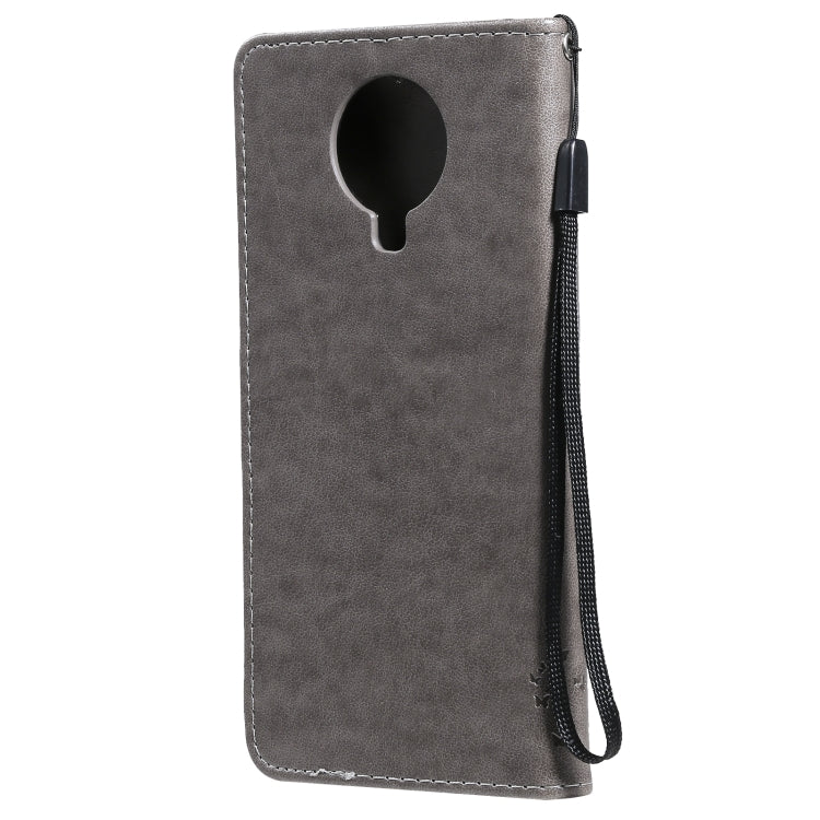 For Nokia 6.3 Tree & Cat Pattern Pressed Printing Horizontal Flip PU Leather Case with Holder & Card Slots & Wallet & Lanyard