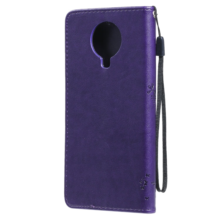 For Nokia 6.3 Tree & Cat Pattern Pressed Printing Horizontal Flip PU Leather Case with Holder & Card Slots & Wallet & Lanyard