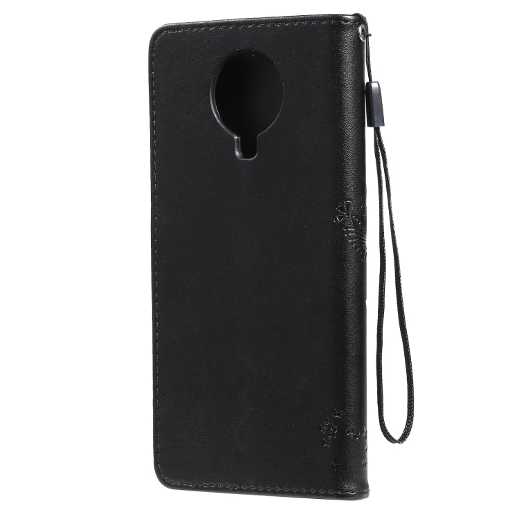 For Nokia G20 Tree & Cat Pattern Pressed Printing Horizontal Flip PU Leather Case with Holder & Card Slots & Wallet & Lanyard