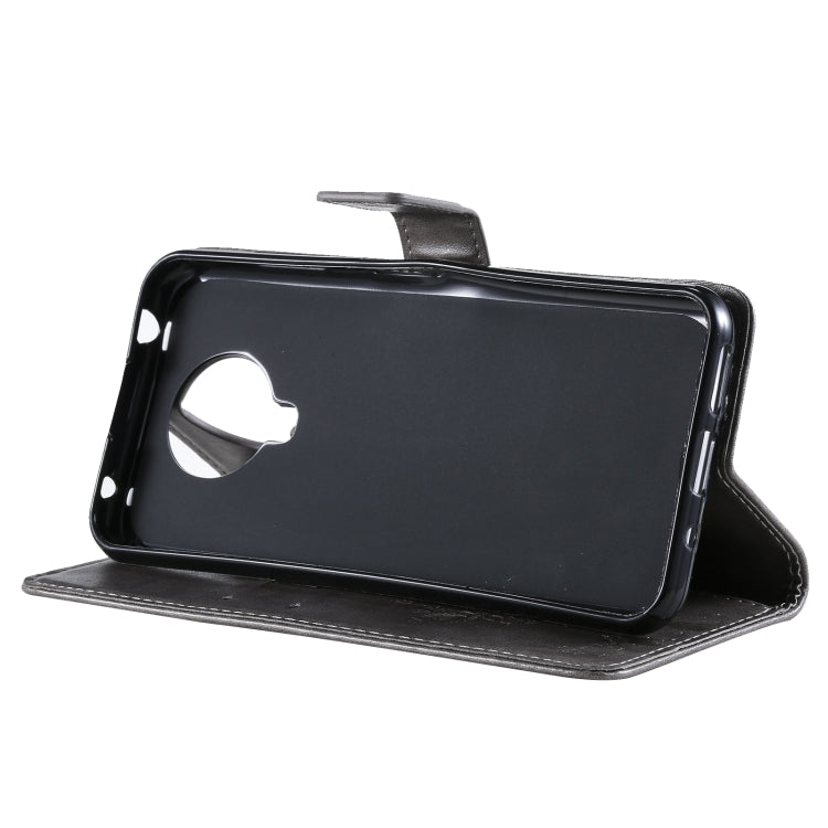 For Nokia G20 Tree & Cat Pattern Pressed Printing Horizontal Flip PU Leather Case with Holder & Card Slots & Wallet & Lanyard