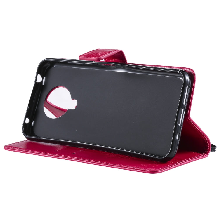 For Nokia G20 Tree & Cat Pattern Pressed Printing Horizontal Flip PU Leather Case with Holder & Card Slots & Wallet & Lanyard