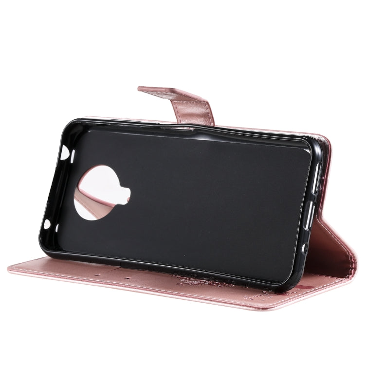 For Nokia G20 Tree & Cat Pattern Pressed Printing Horizontal Flip PU Leather Case with Holder & Card Slots & Wallet & Lanyard