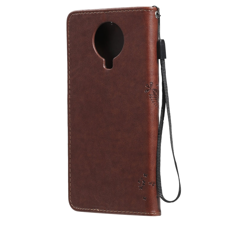 For Nokia G20 Tree & Cat Pattern Pressed Printing Horizontal Flip PU Leather Case with Holder & Card Slots & Wallet & Lanyard