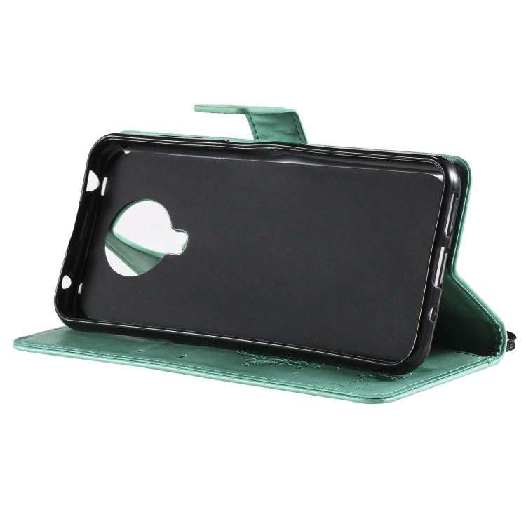 For Nokia G20 Tree & Cat Pattern Pressed Printing Horizontal Flip PU Leather Case with Holder & Card Slots & Wallet & Lanyard