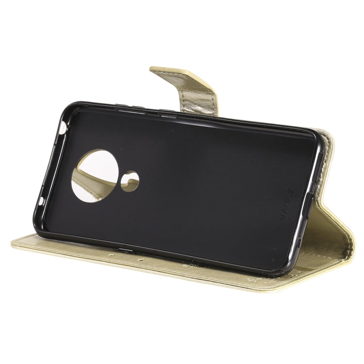 For Nokia 5.3 Tree & Cat Pattern Pressed Printing Horizontal Flip PU Leather Case with Holder & Card Slots & Wallet & Lanyard