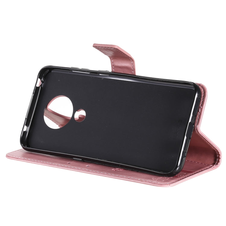 For Nokia 5.3 Tree & Cat Pattern Pressed Printing Horizontal Flip PU Leather Case with Holder & Card Slots & Wallet & Lanyard