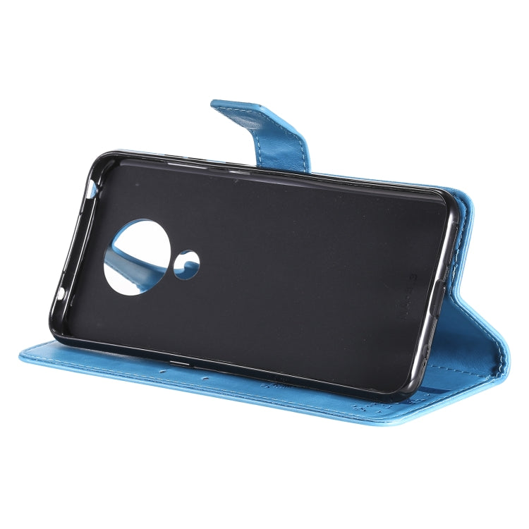 For Nokia 5.3 Tree & Cat Pattern Pressed Printing Horizontal Flip PU Leather Case with Holder & Card Slots & Wallet & Lanyard