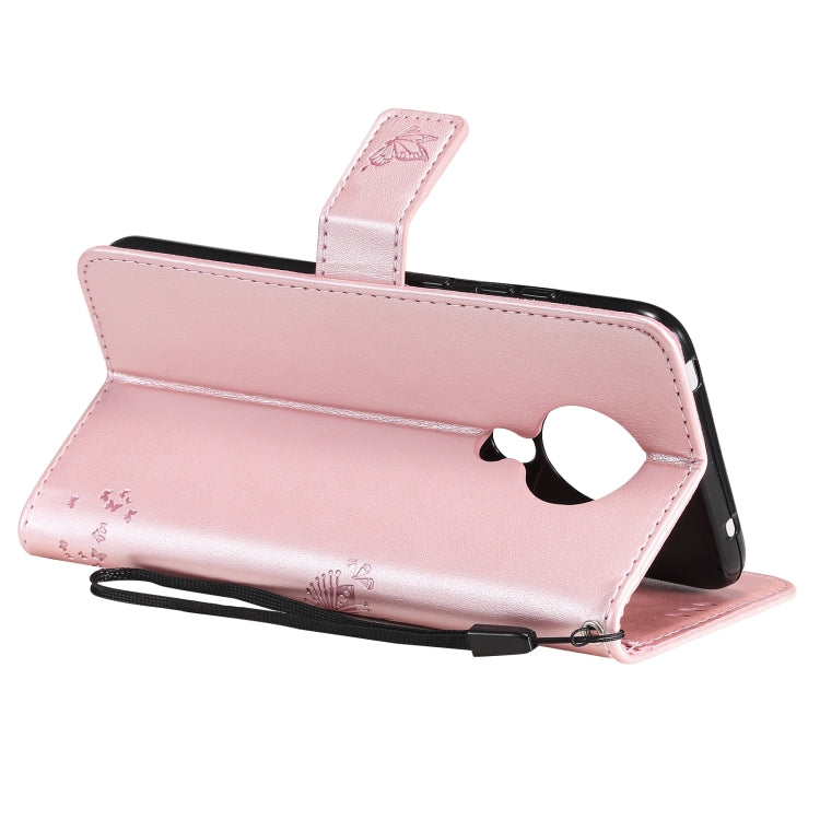 For Nokia 5.3 Tree & Cat Pattern Pressed Printing Horizontal Flip PU Leather Case with Holder & Card Slots & Wallet & Lanyard